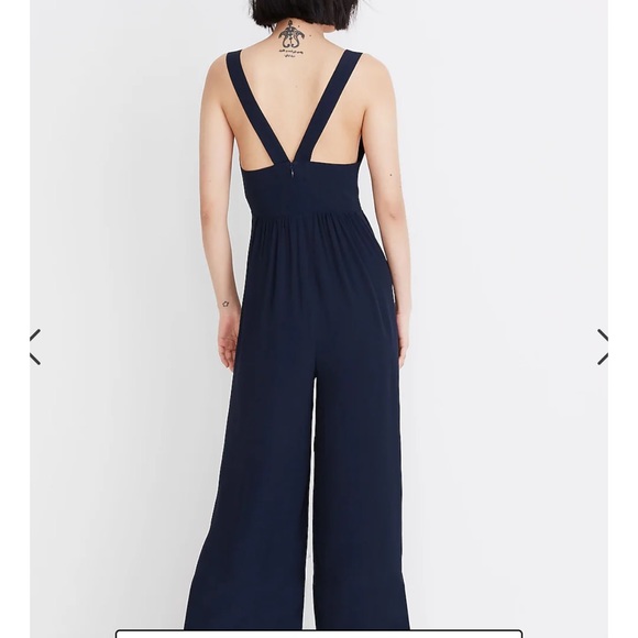 Madewell blue jumpsuit v back wide leg - Picture 4 of 4